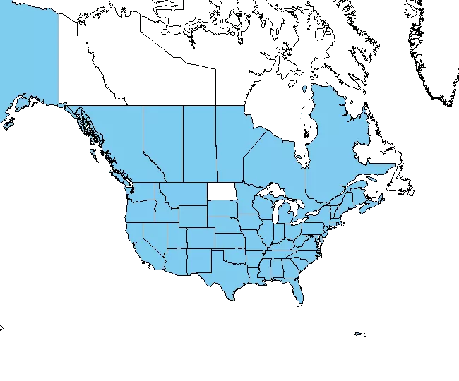NRCS/PLANT database Watercress range map